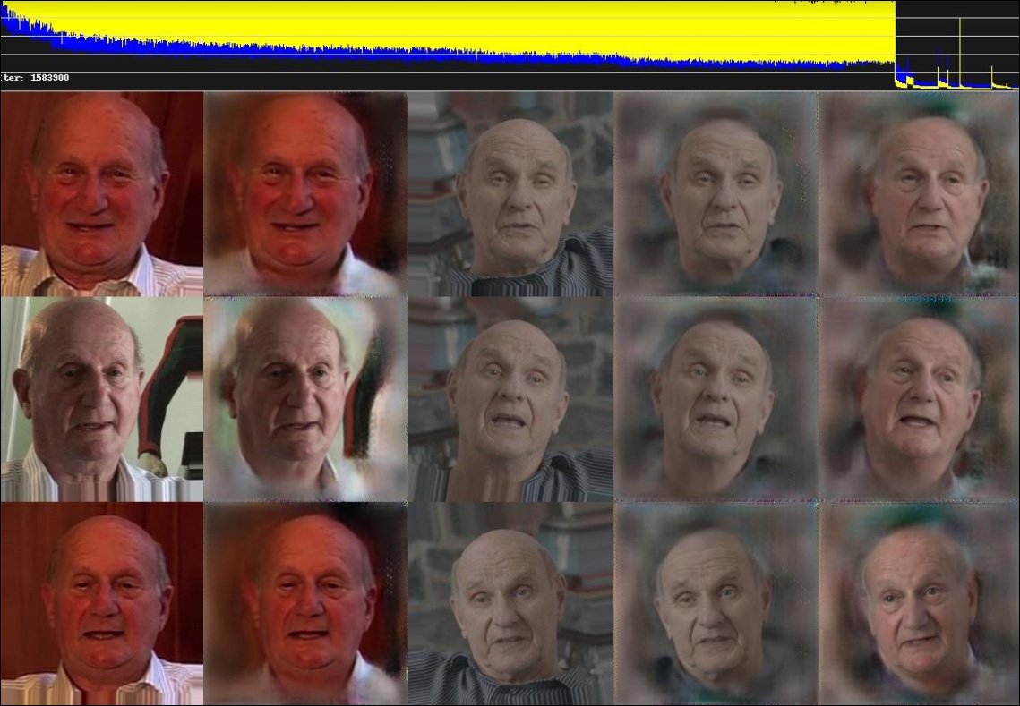 A screenshot showing the 'DeepFake' process during the production of _Gerry Anderson: A Life Uncharted_.